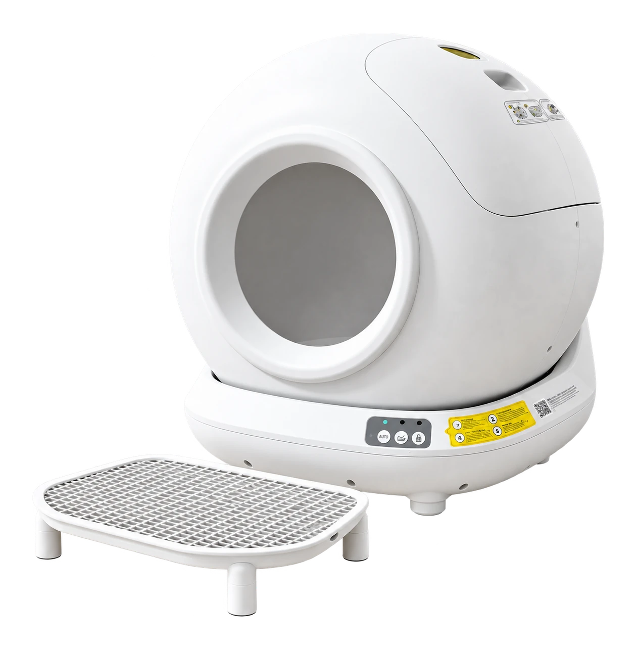 GuardHound automatic self-cleaning litter box with a round drum entry