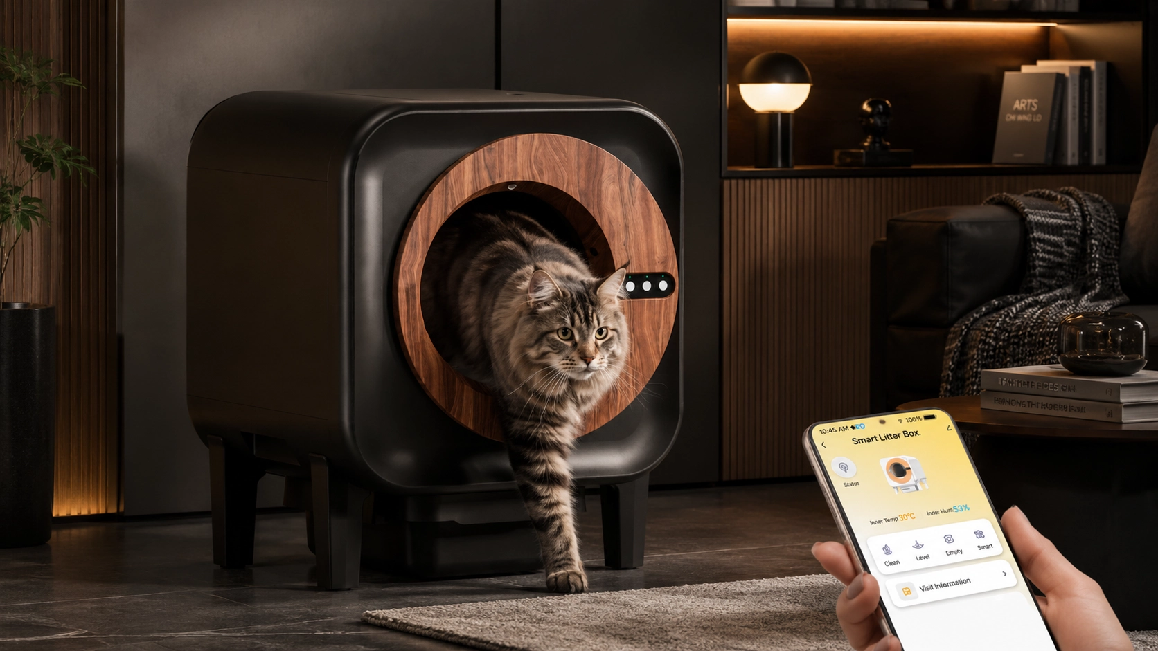 Self-Cleaning Deodorizing Litter Box · Smart Control at Your Fingertips · GuardLynx