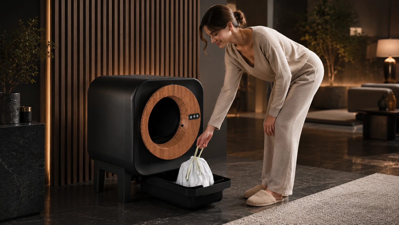 Self-Cleaning Deodorizing Litter Box · Effortless Waste Removal · GuardLynx