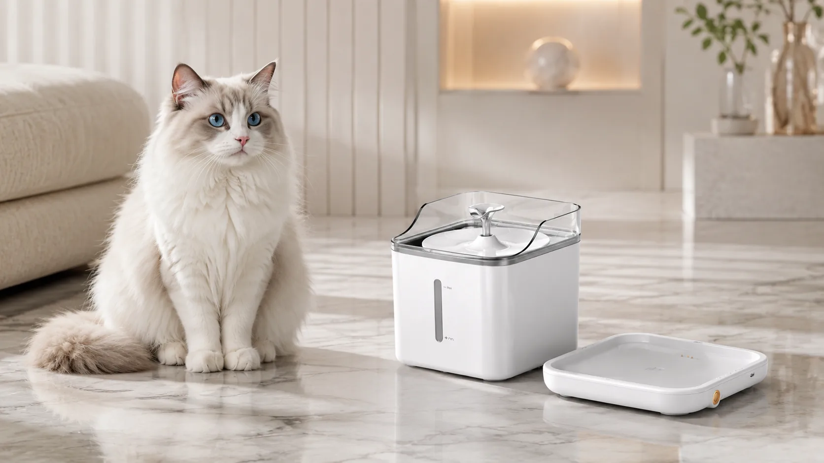 Hydro-Separation Smart Pet Water Fountain · Split Design · GuardLynx