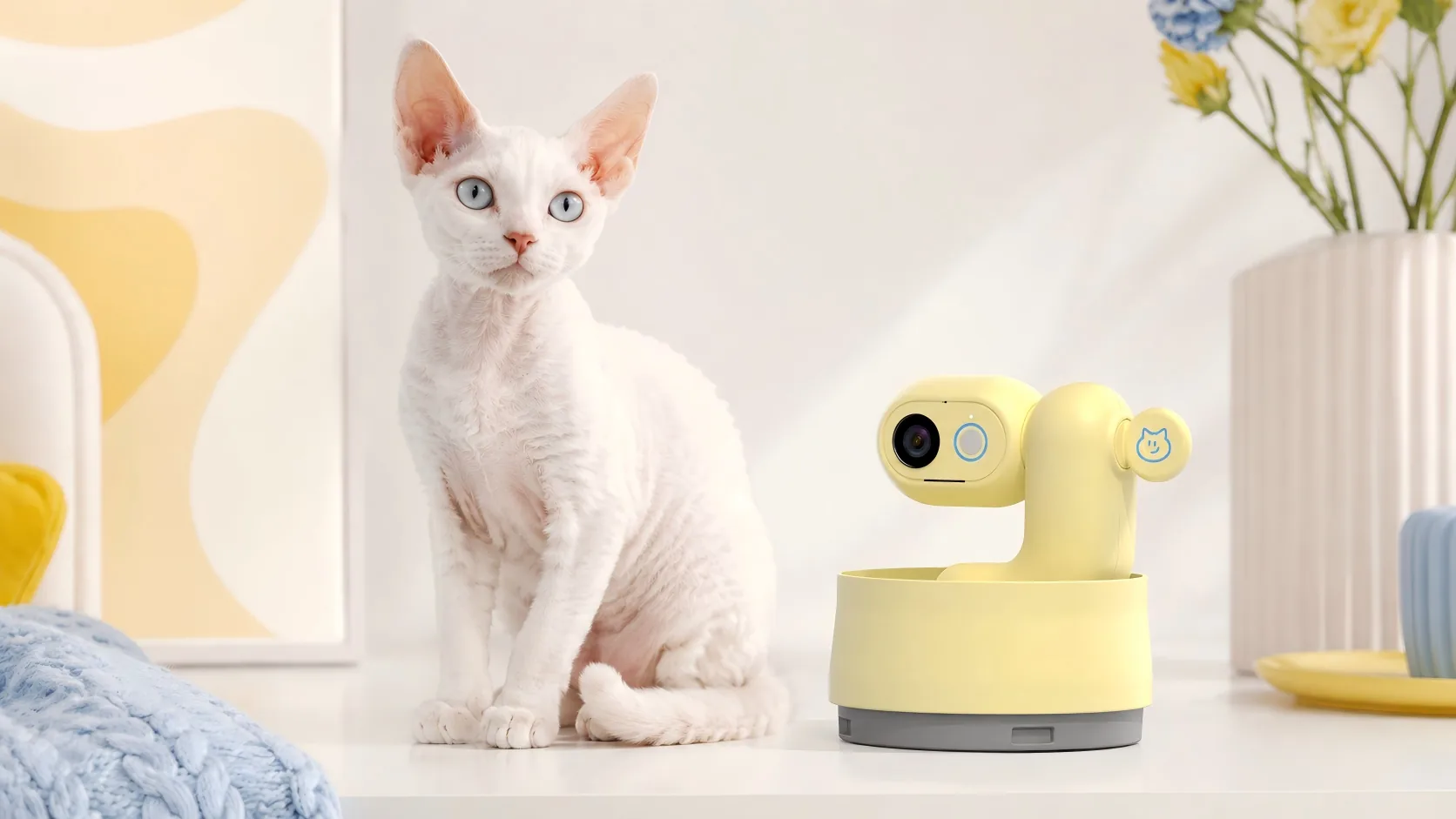 GuardLynx Fixed Smart Pet Camera · Vibrant Yellow · GuardLynx