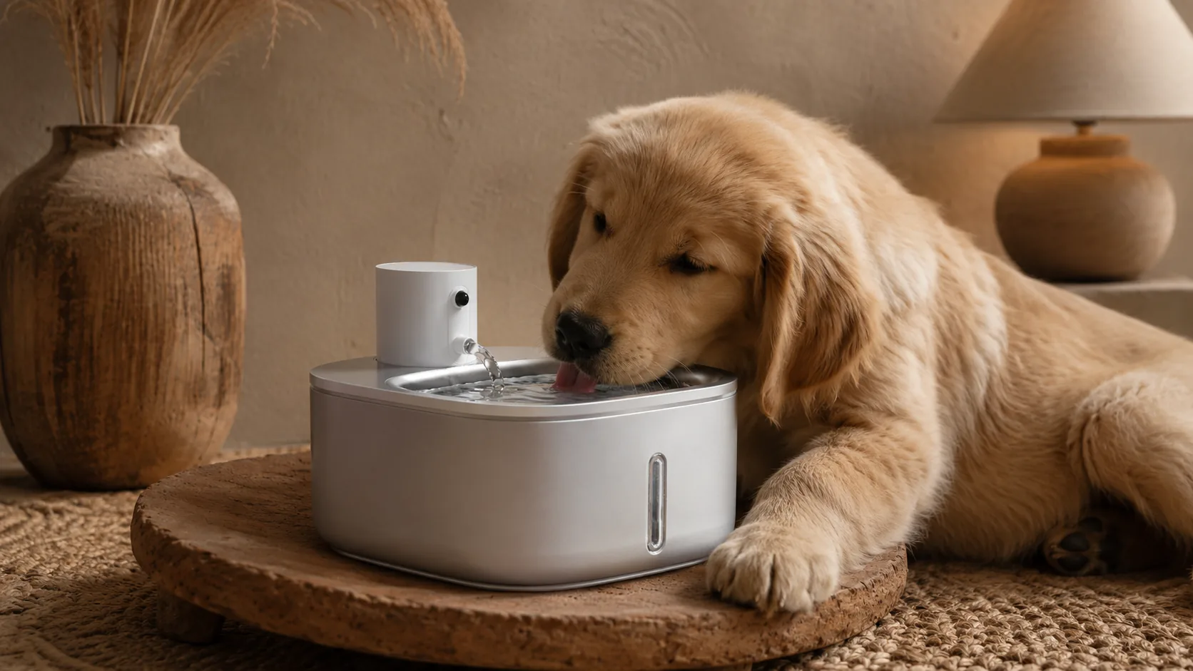 GuardHound Smart Water Fountain for Pets · Ultra-Quiet Pump · GuardHound DOG