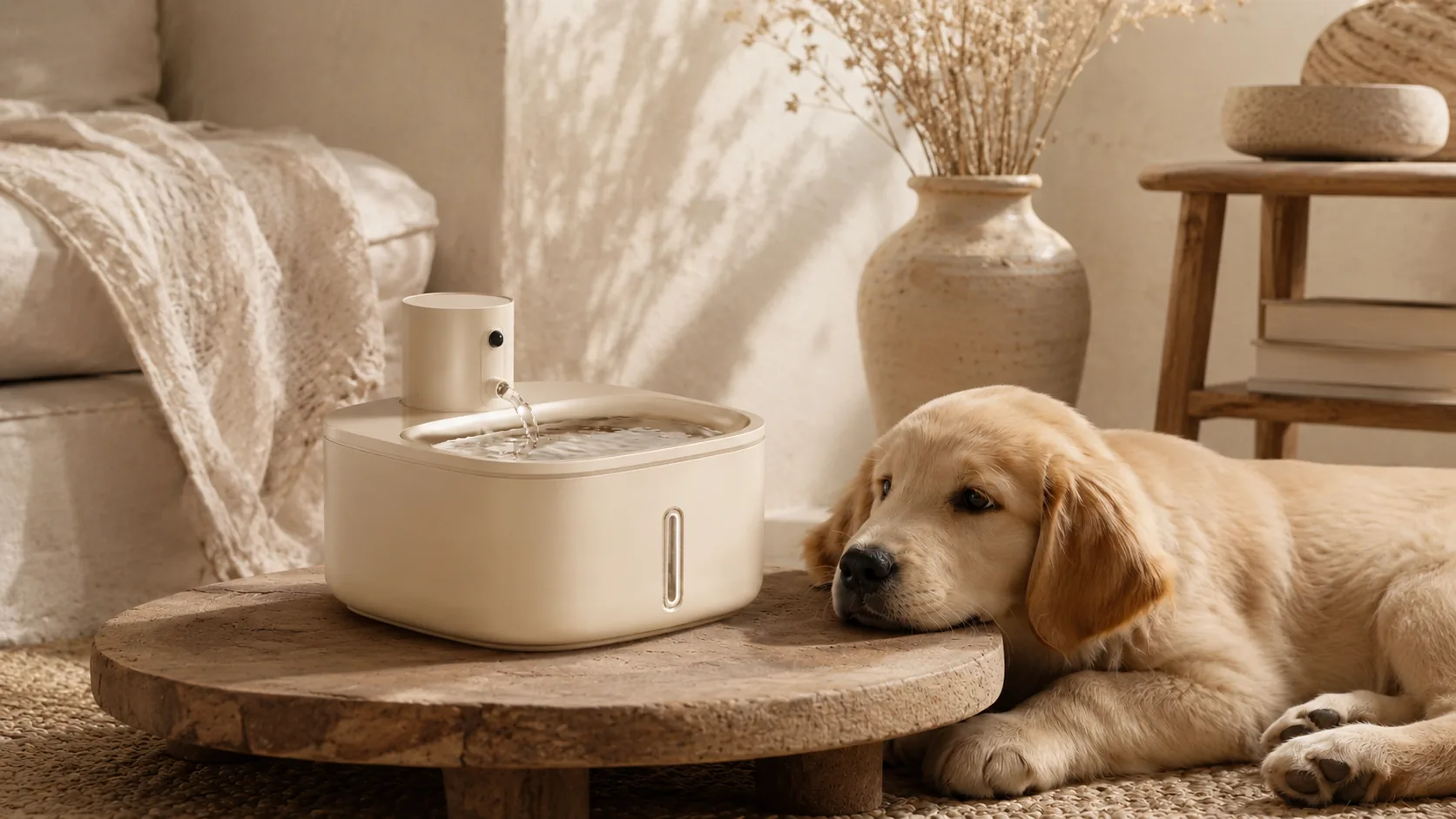 GuardHound Smart Water Fountain for Pets · Warm Beige · GuardHound DOG