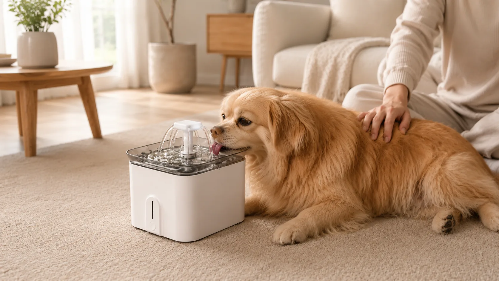 Pet Water Fountain with Circulation Filter · Clean Water Always · GuardHound DOG