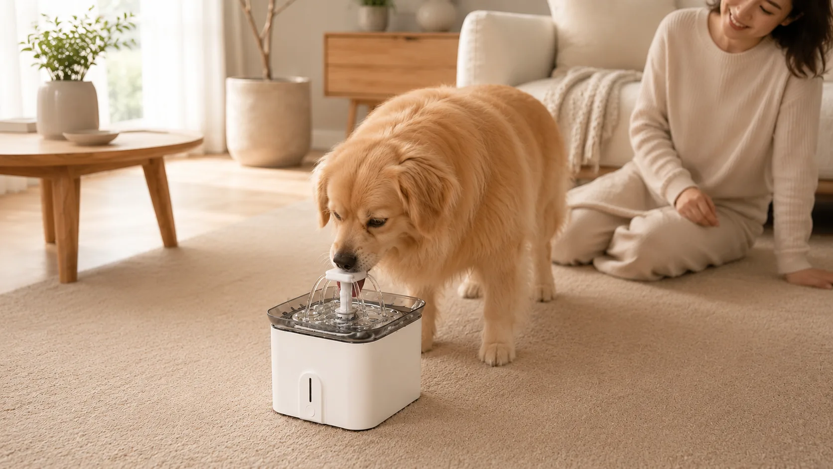 Pet Water Fountain with Circulation Filter · Quiet & Reliable · GuardHound DOG