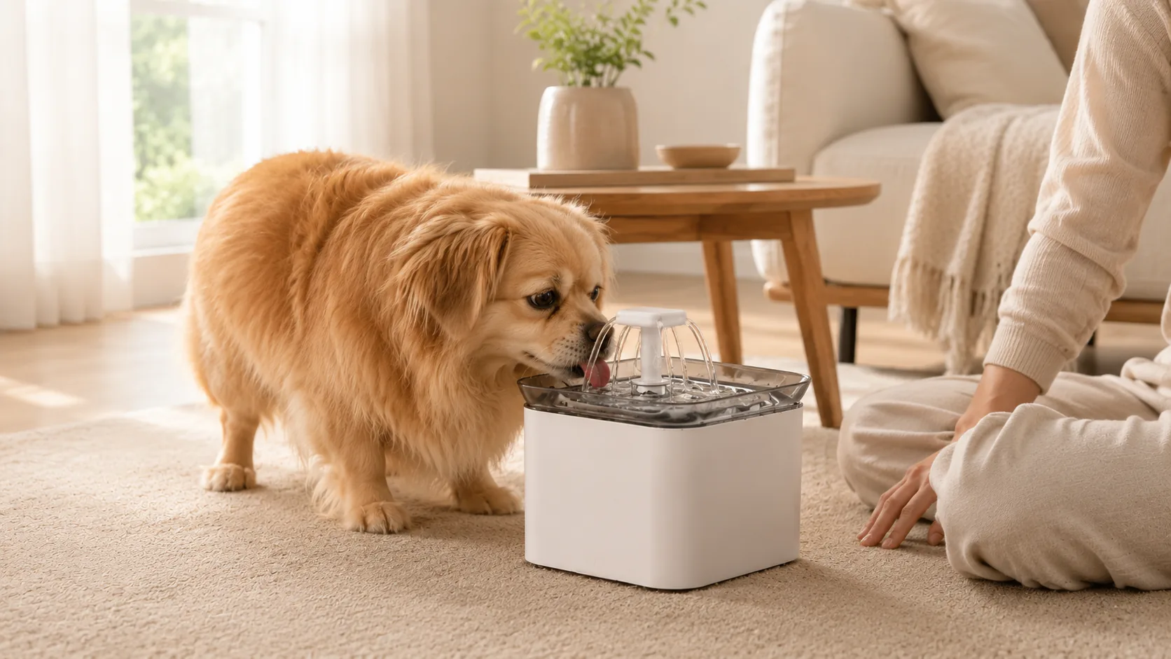 Pet Water Fountain with Circulation Filter · Smart Filter Alert · GuardHound DOG