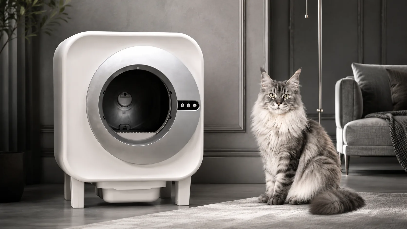 Self-Cleaning Deodorizing Litter Box · Rock Gray · GuardLynx