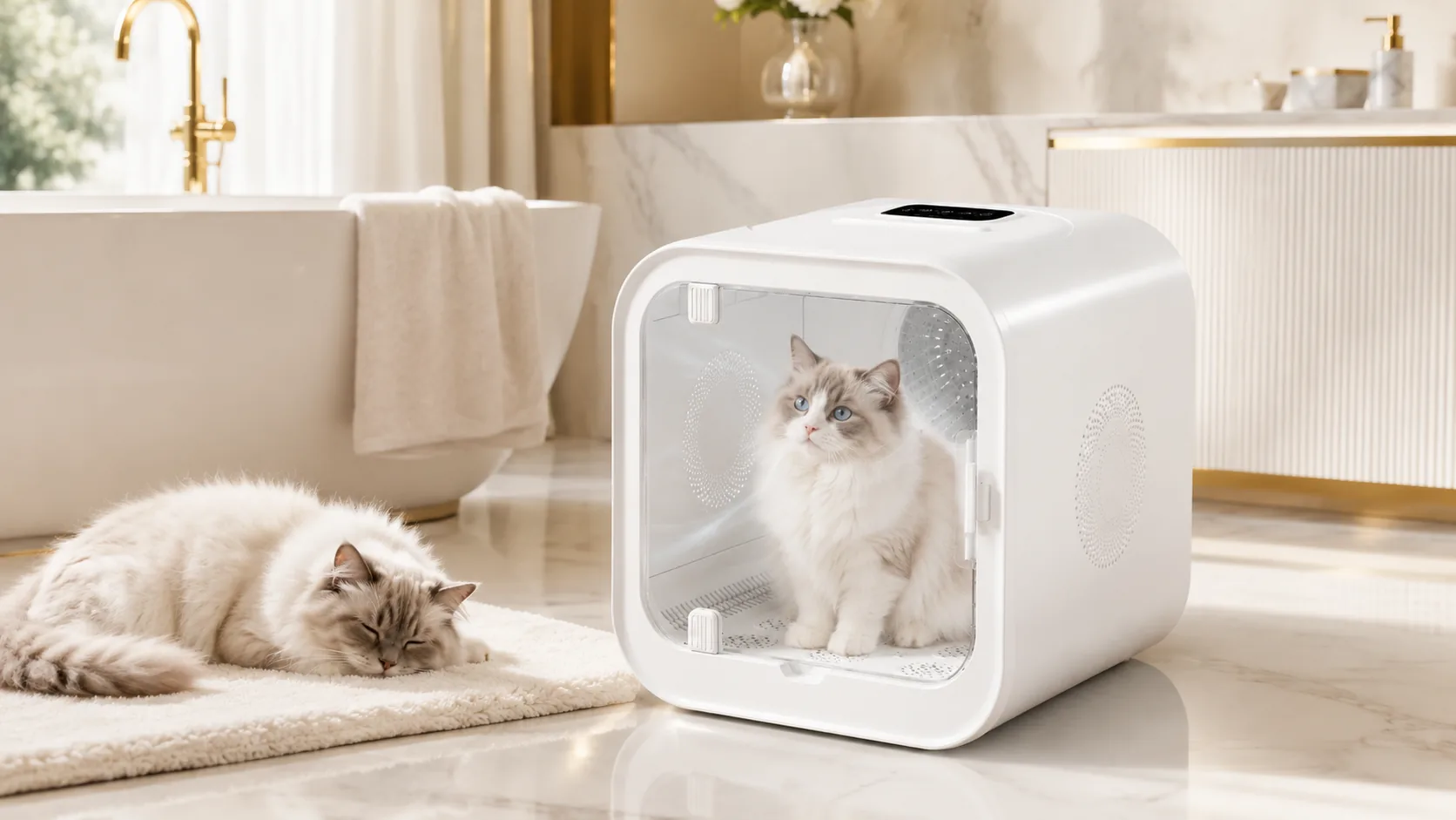 GuardLynx Smart Pet Drying Box · Quiet Gentle Airflow · GuardLynx