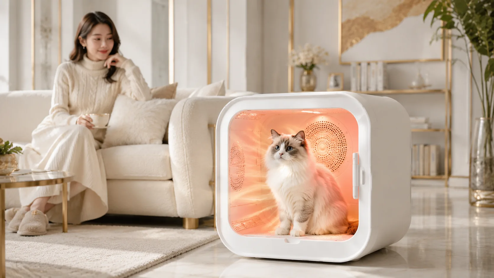 GuardLynx Smart Pet Drying Box · Winter Warmth, Cozy Drying · GuardLynx