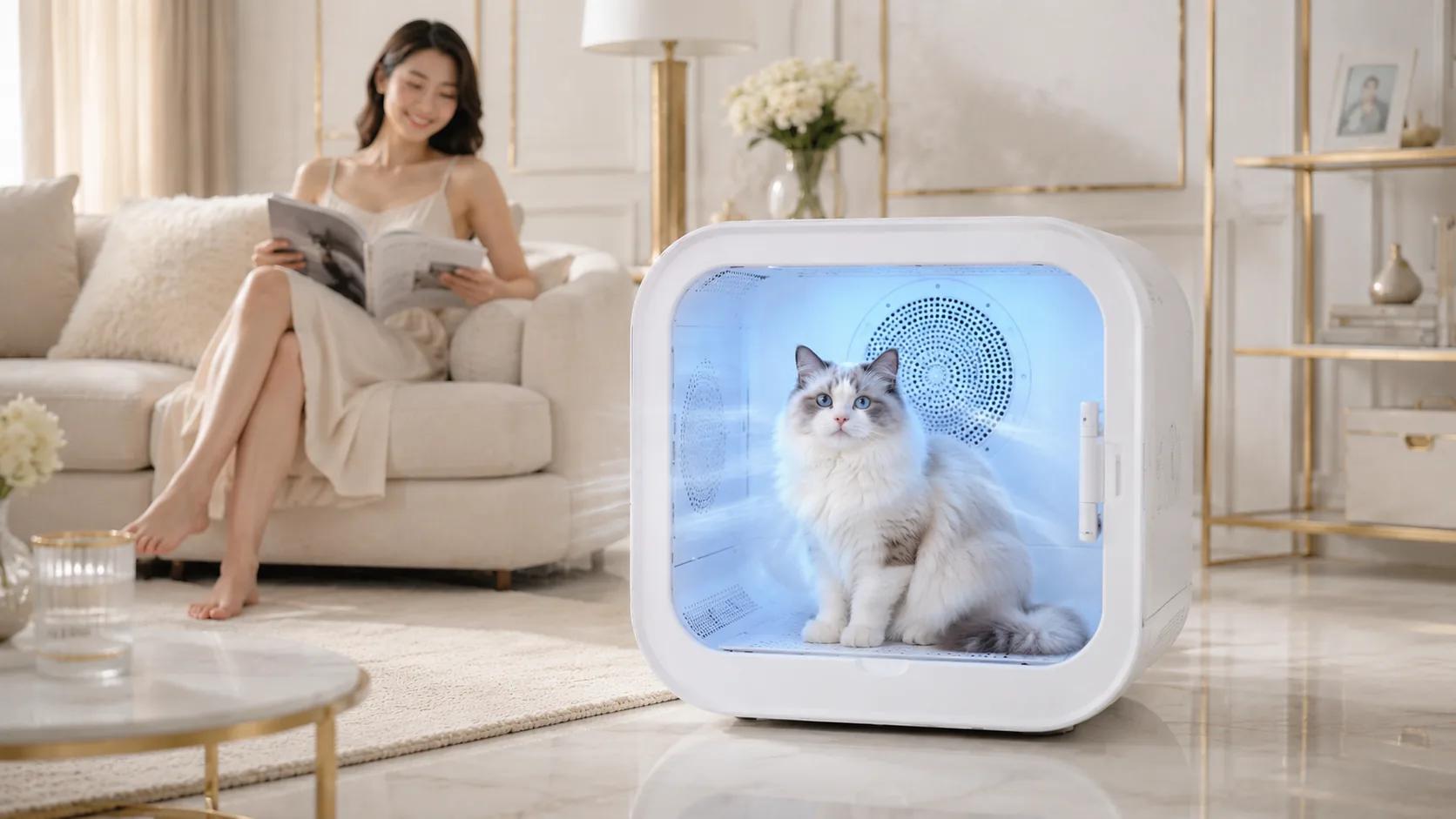 GuardLynx Smart Pet Drying Box · Summer Breeze, Stay Cool · GuardLynx