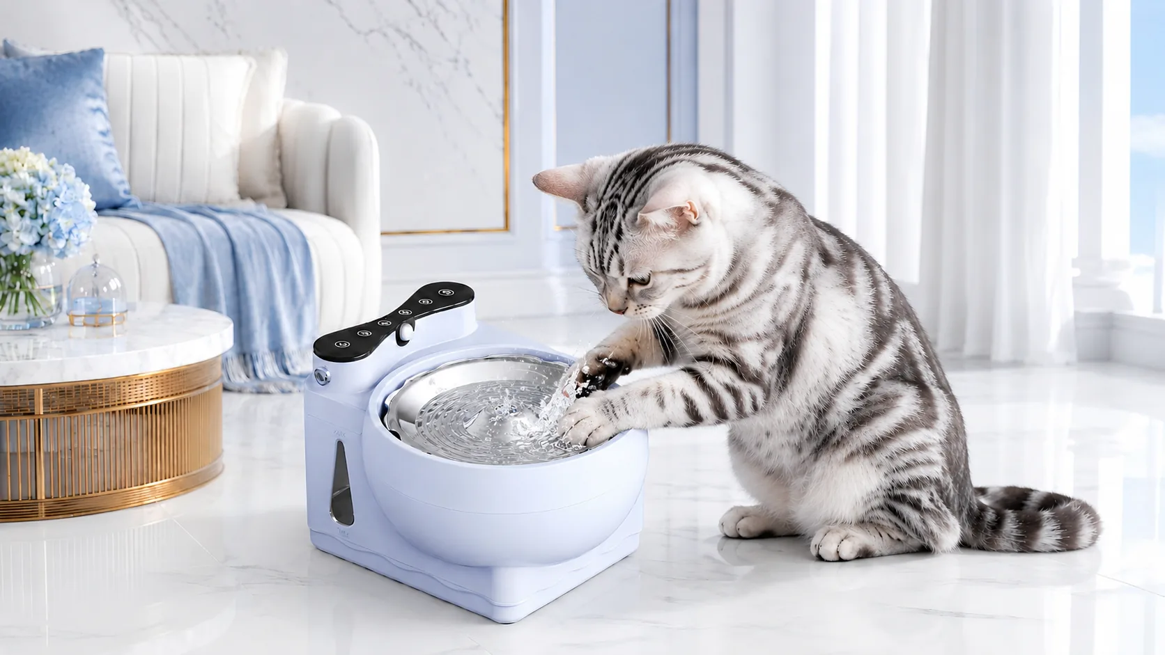 Hydrogen-Rich Smart Pet Water Dispenser · Playful Drinking · GuardLynx