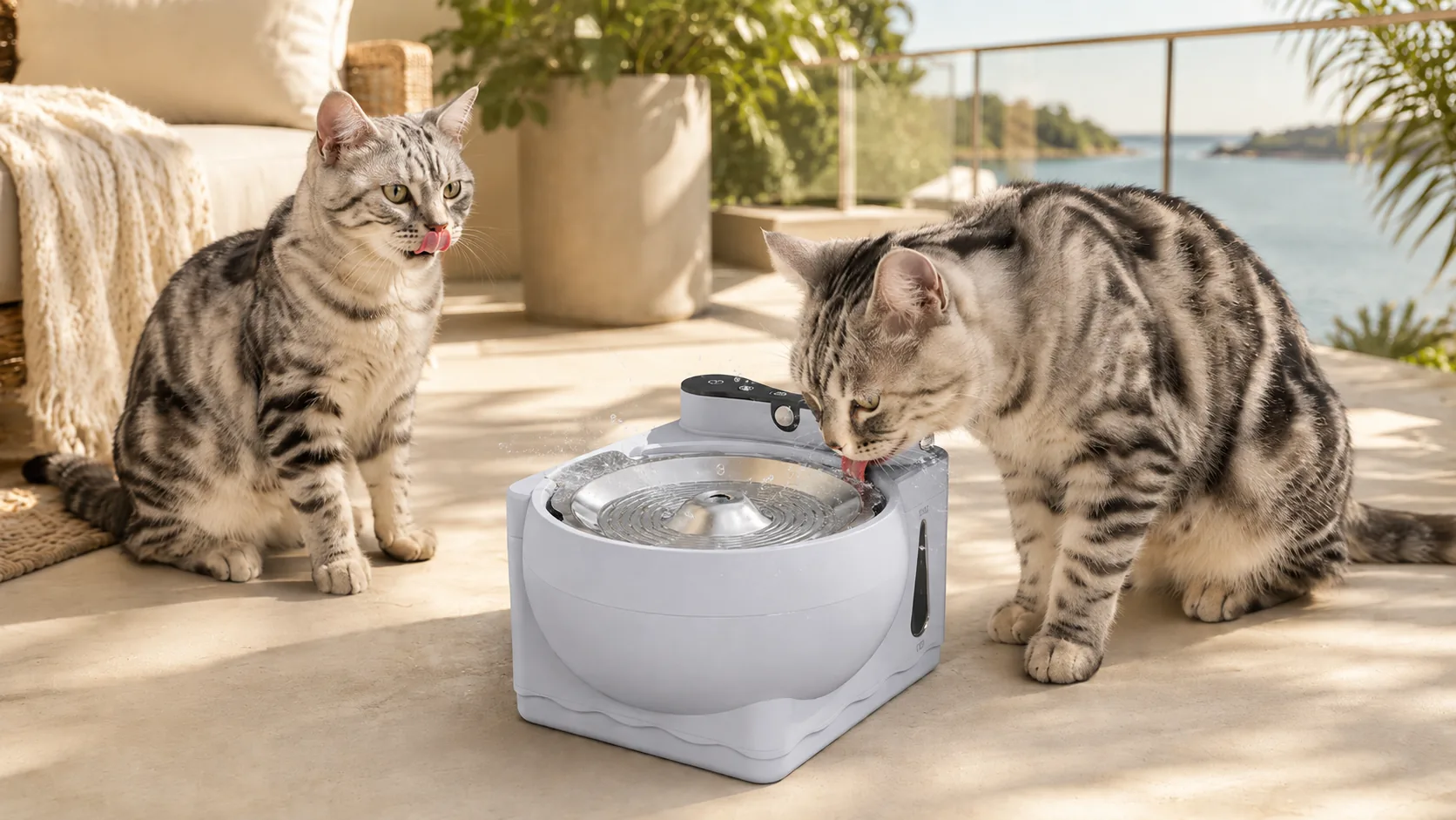 Hydrogen-Rich Smart Pet Water Dispenser · Multi-Cat Sharing · GuardLynx