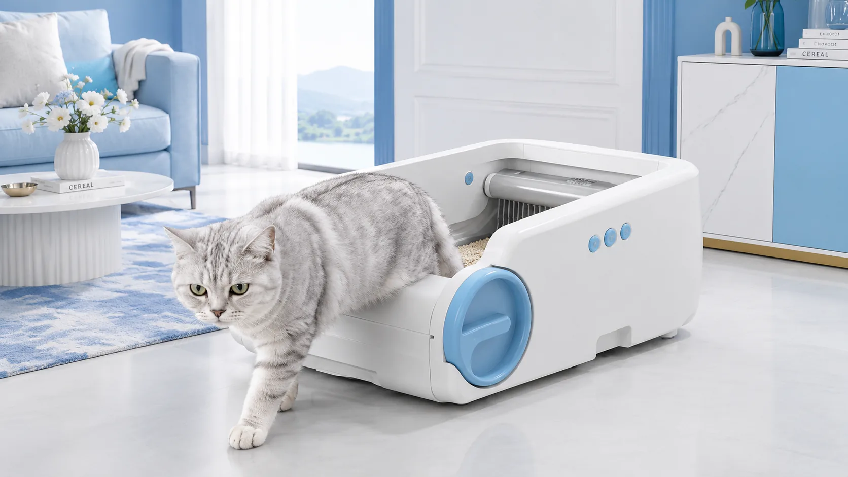 Open-Top Deodorizing Smart Litter Box · GuardLynx