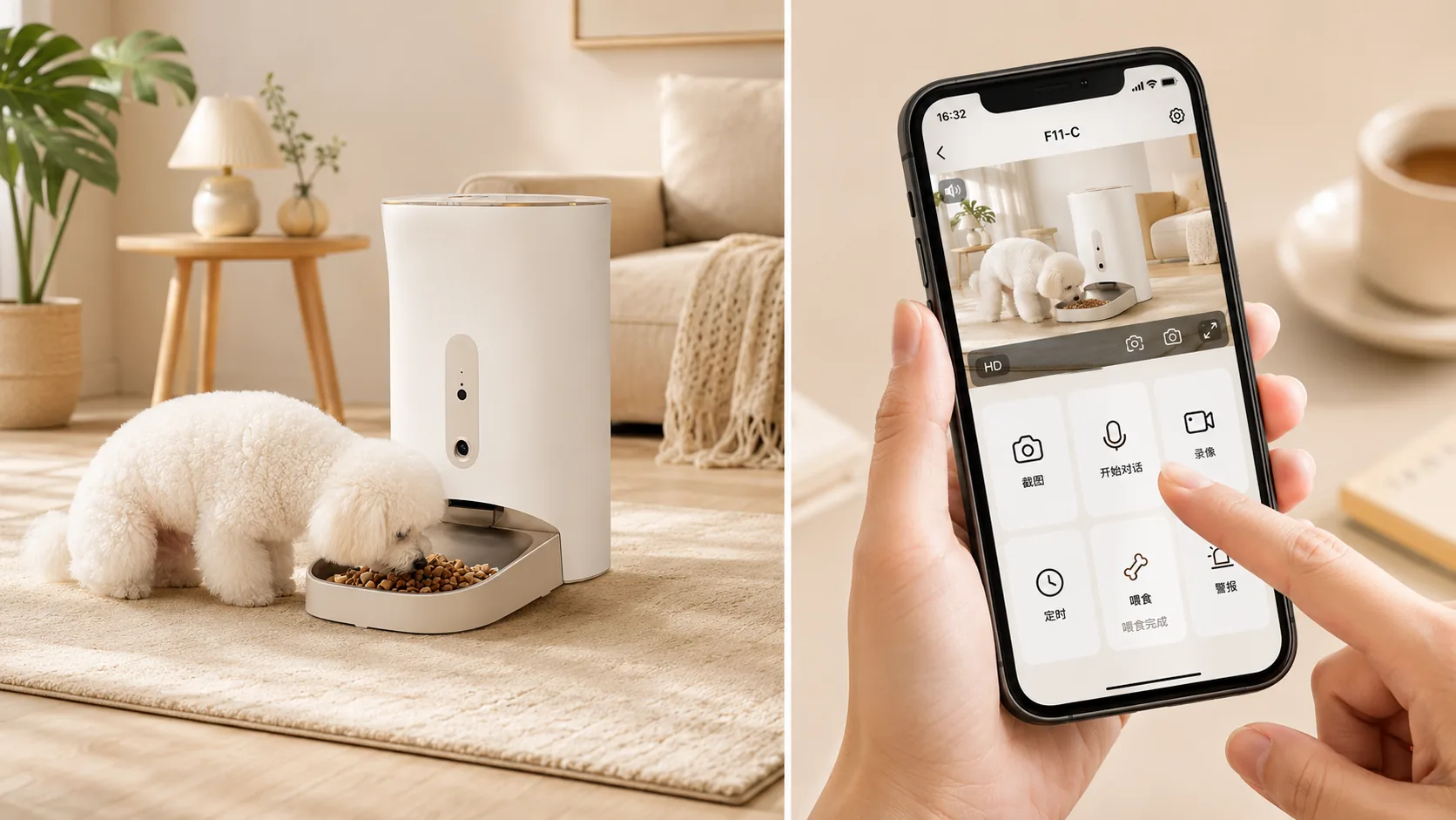 GuardHound Smart Feeder with Camera · Live HD Camera View · GuardHound DOG