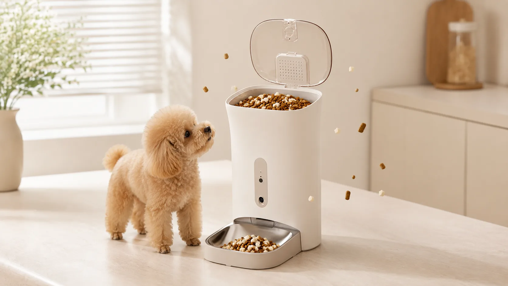 GuardHound Smart Feeder with Camera · Precise Portion Control · GuardHound DOG