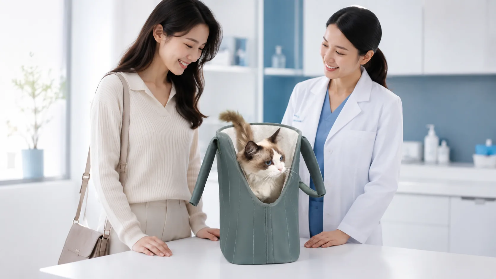 Luxury Waterproof Shoulder Cat Carrier Bag · Vet Visit Ease · GuardLynx