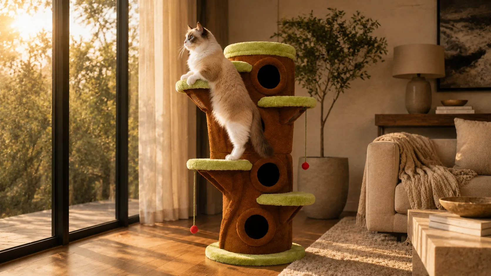 Tree Hollow Multi-Level Cat Tree · Sisal Rope Wrapped Posts · GuardLynx