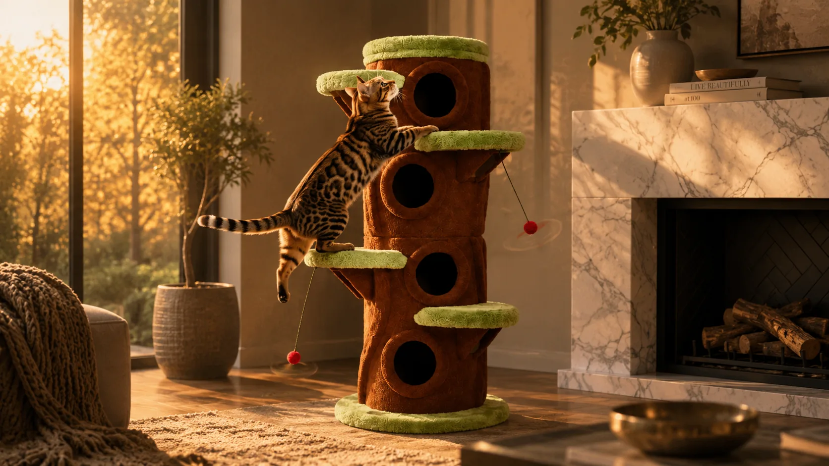 Tree Hollow Multi-Level Cat Tree · Soft Plush Material · GuardLynx