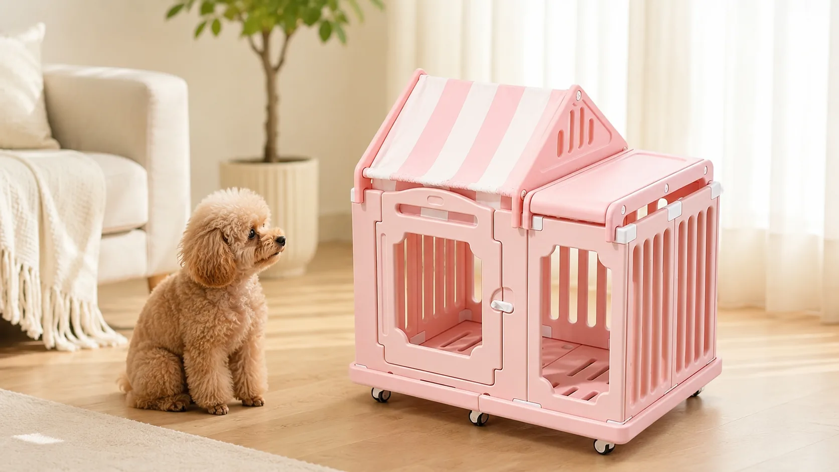 Luxury Pet Villa with Dual Cabin Design · Dual Cabin Connected · GuardHound DOG