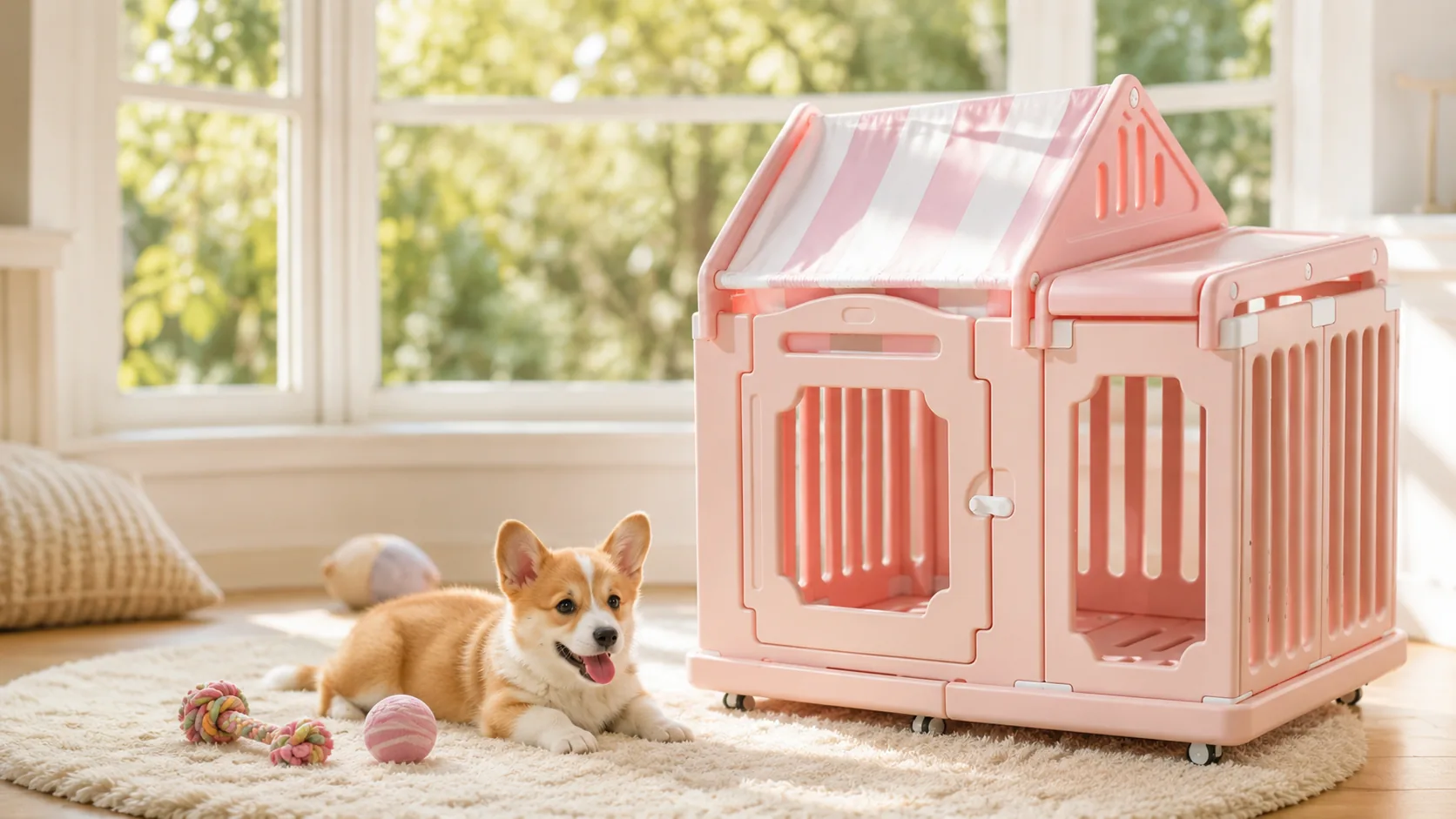 Luxury Pet Villa with Dual Cabin Design · Sunshade Roof · GuardHound DOG