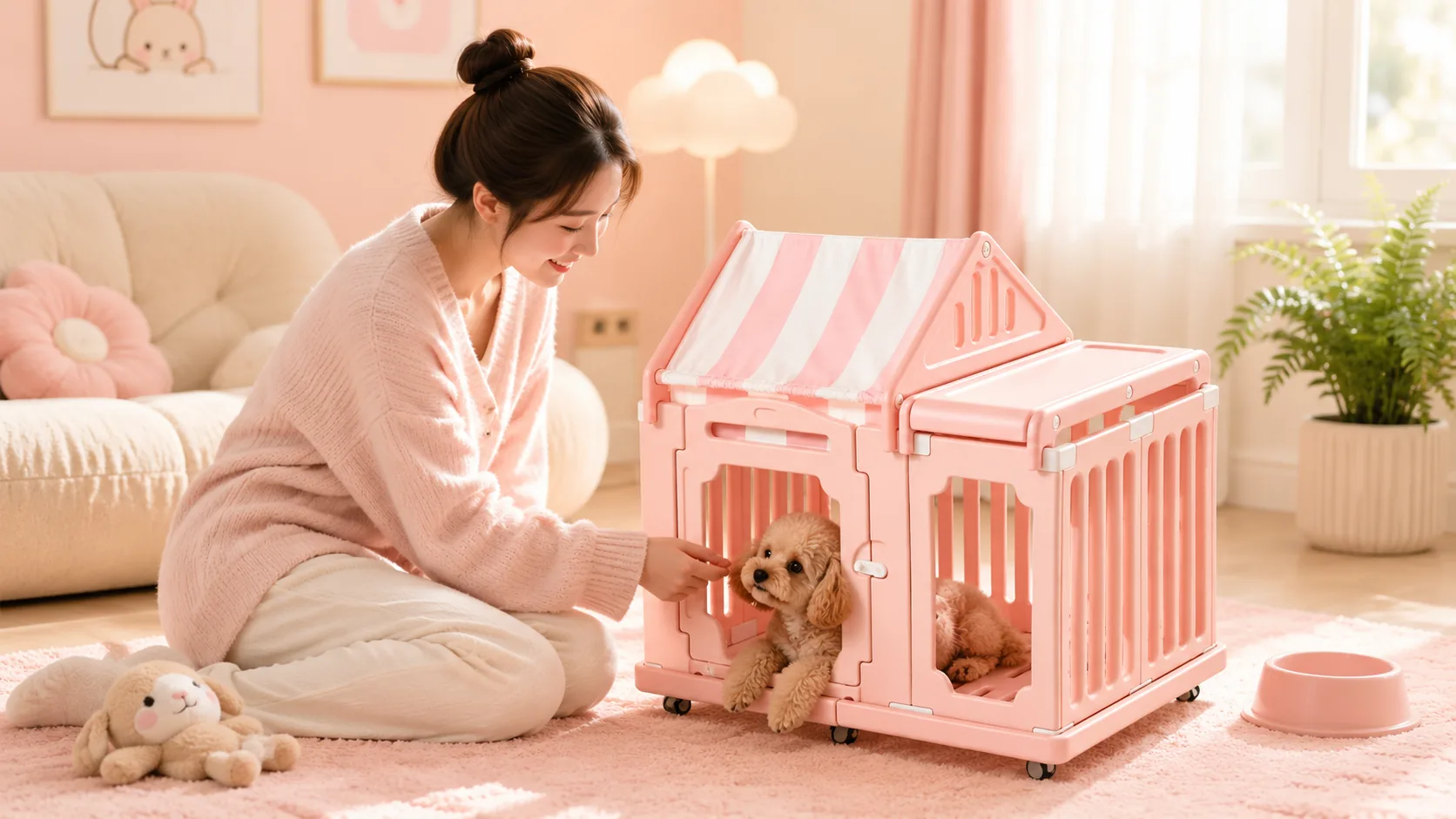 Luxury Pet Villa with Dual Cabin Design · Evening Move to the Balcony · GuardHound DOG