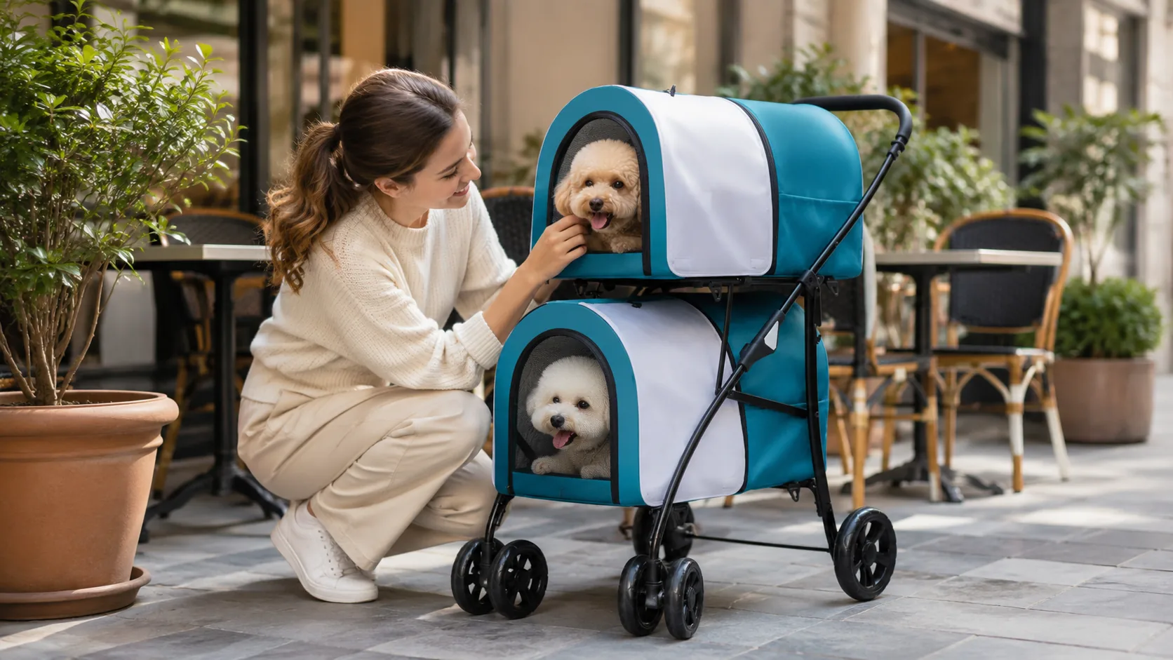 GuardHound Double-Decker Pet Stroller · High-Airflow Mesh · GuardHound DOG