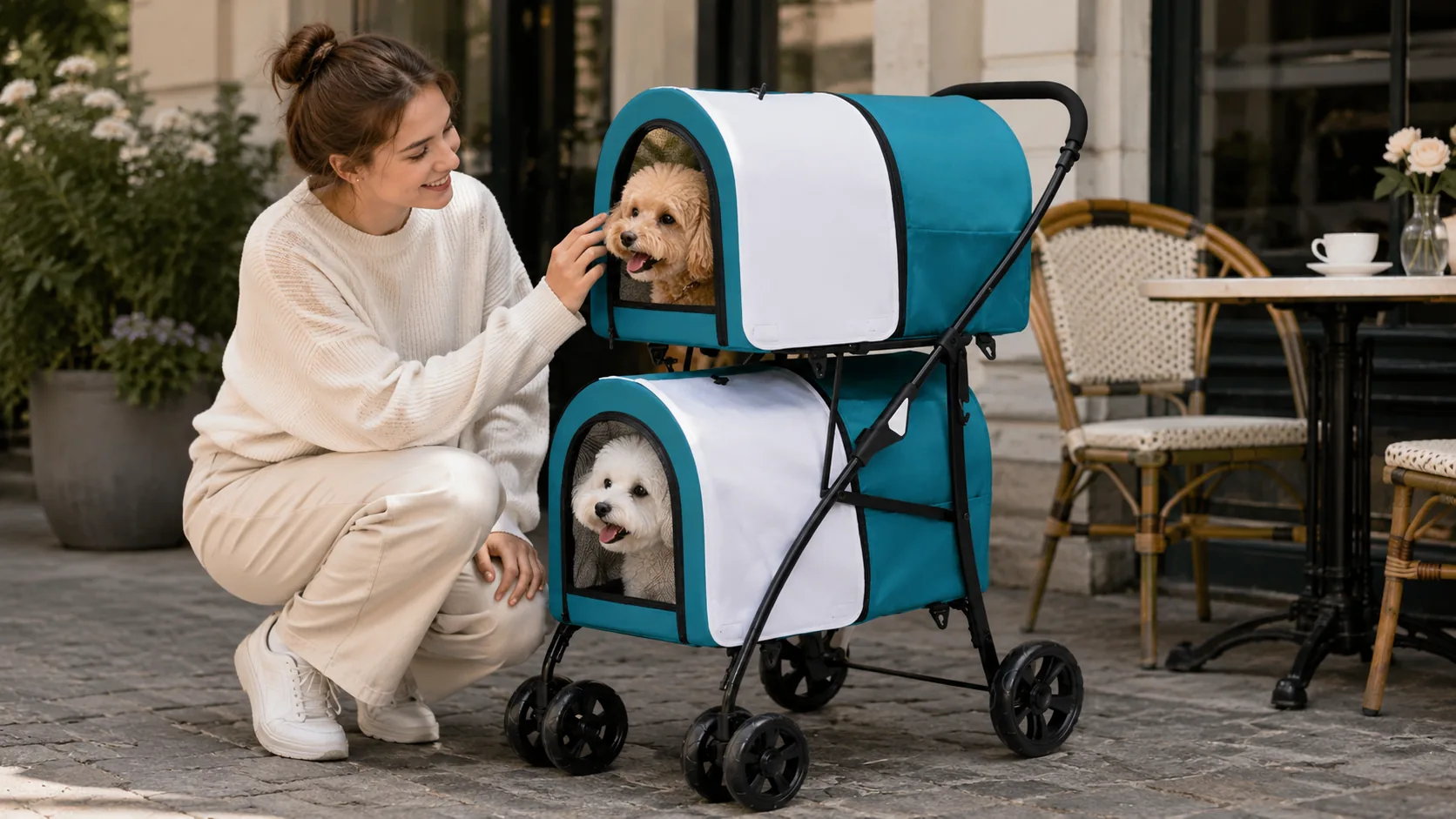 GuardHound Double-Decker Pet Stroller · Café Break · GuardHound DOG