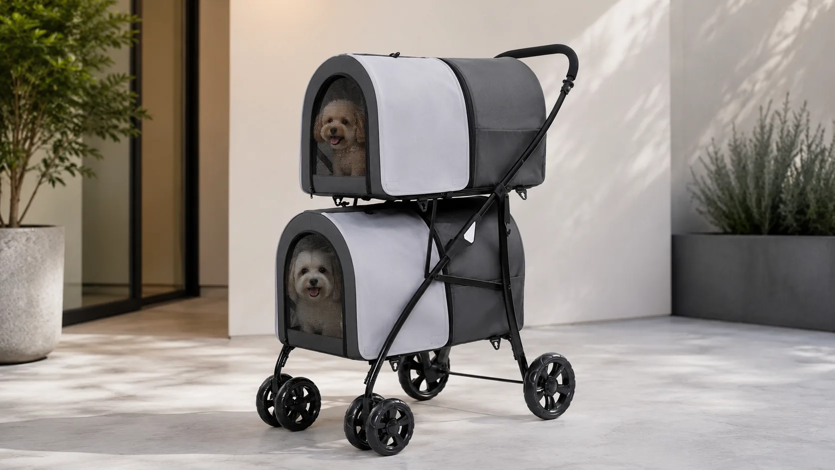 GuardHound Double-Decker Pet Stroller · Mist Purple Gray · GuardHound DOG