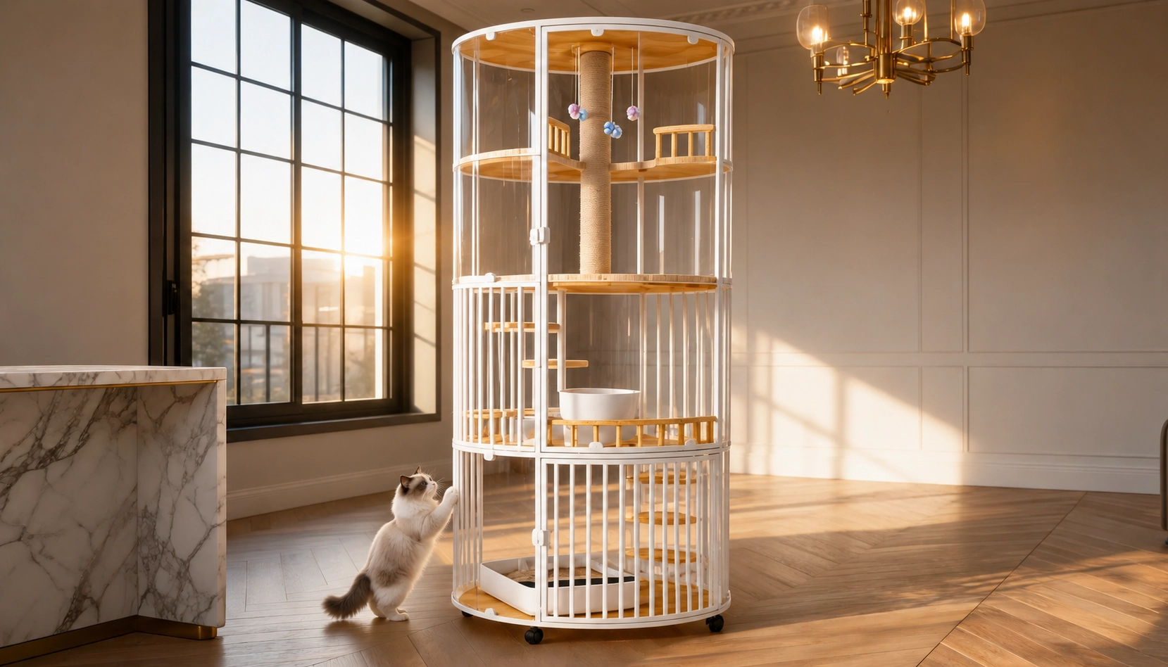 360° Panoramic Deluxe Cat Cage · GuardLynx