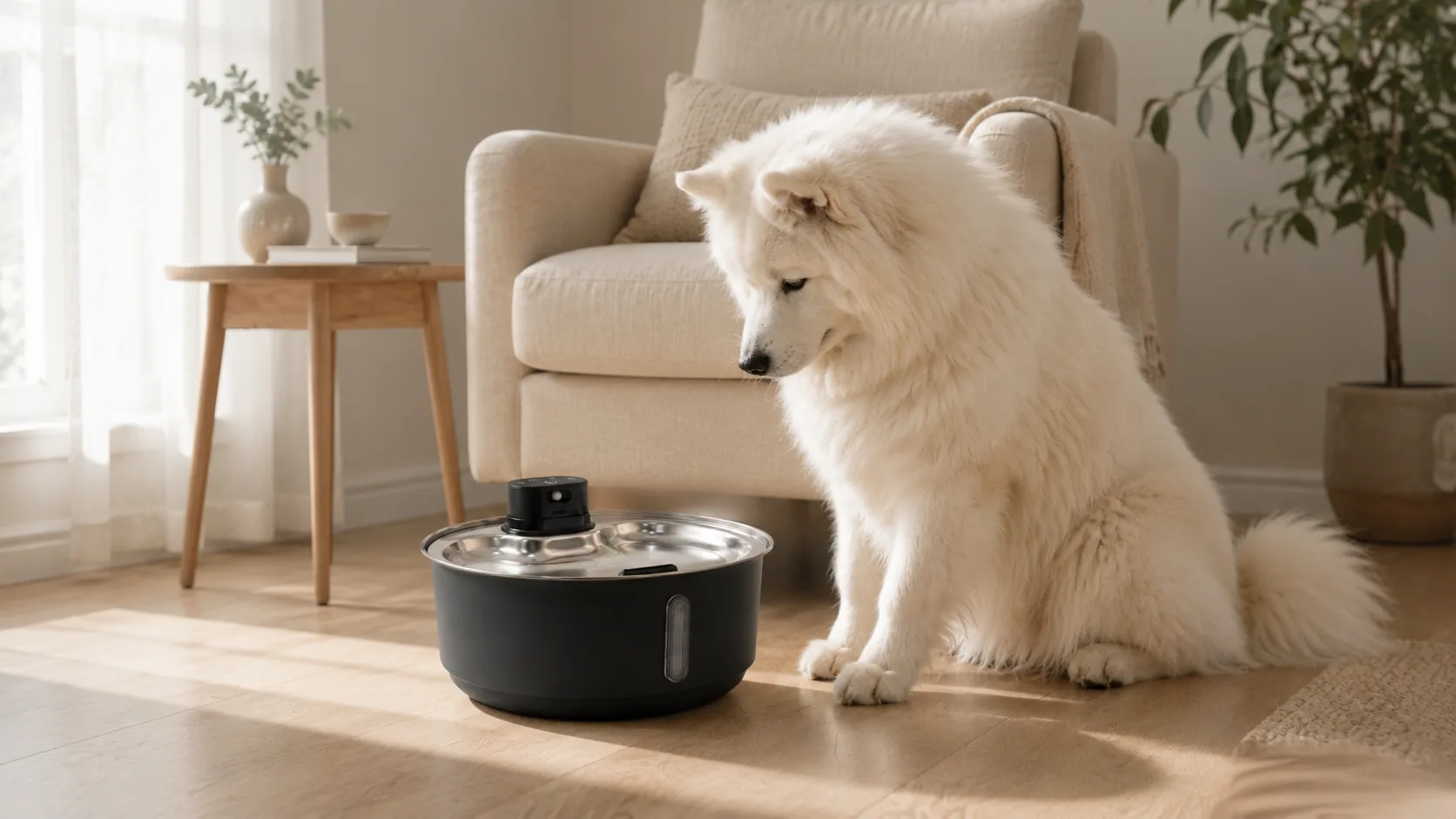 Smart Pet Water Fountain Stainless Steel · Stainless Steel Lid · GuardHound DOG