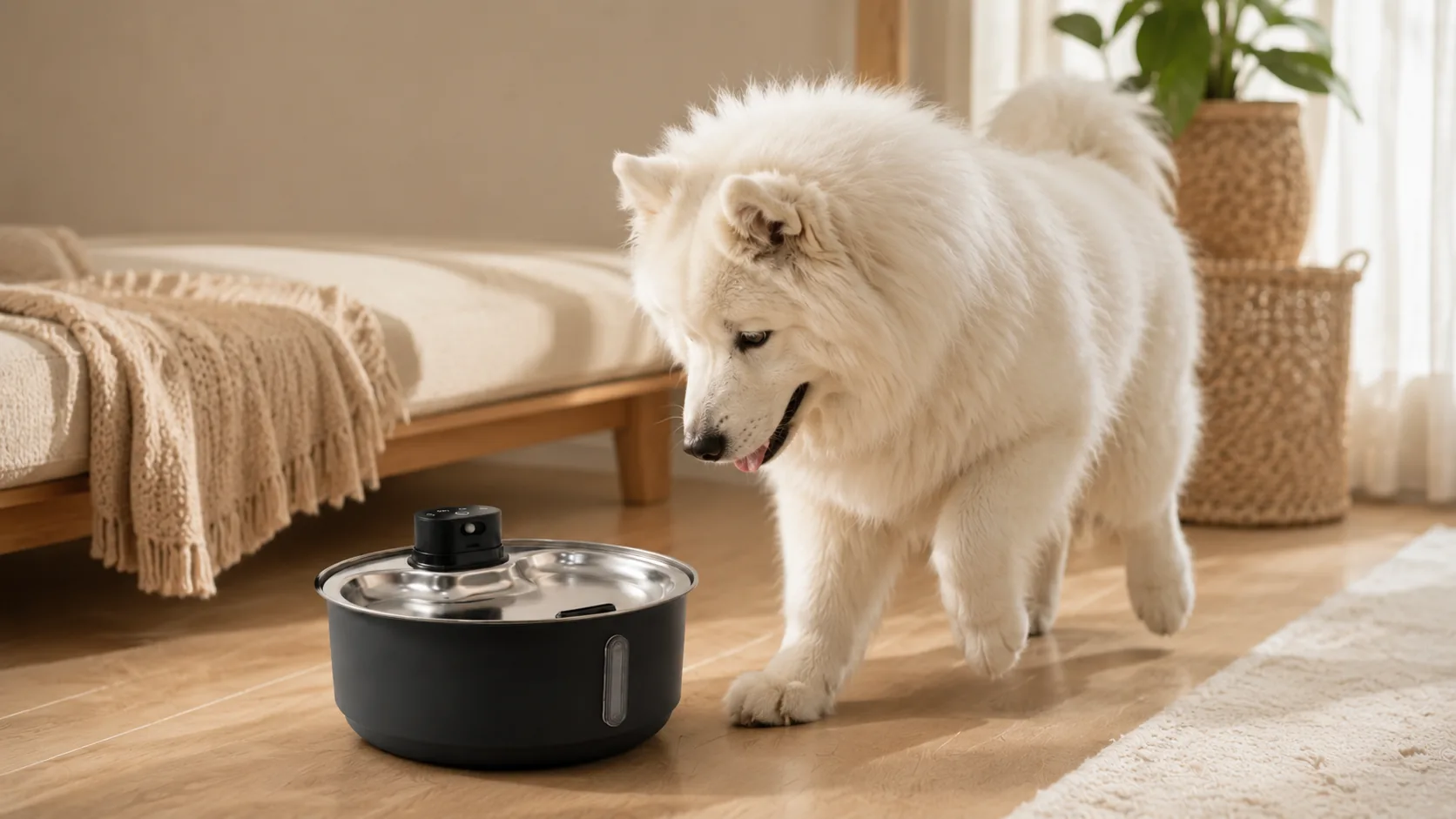 Smart Pet Water Fountain Stainless Steel · Adjustable Flow · GuardHound DOG