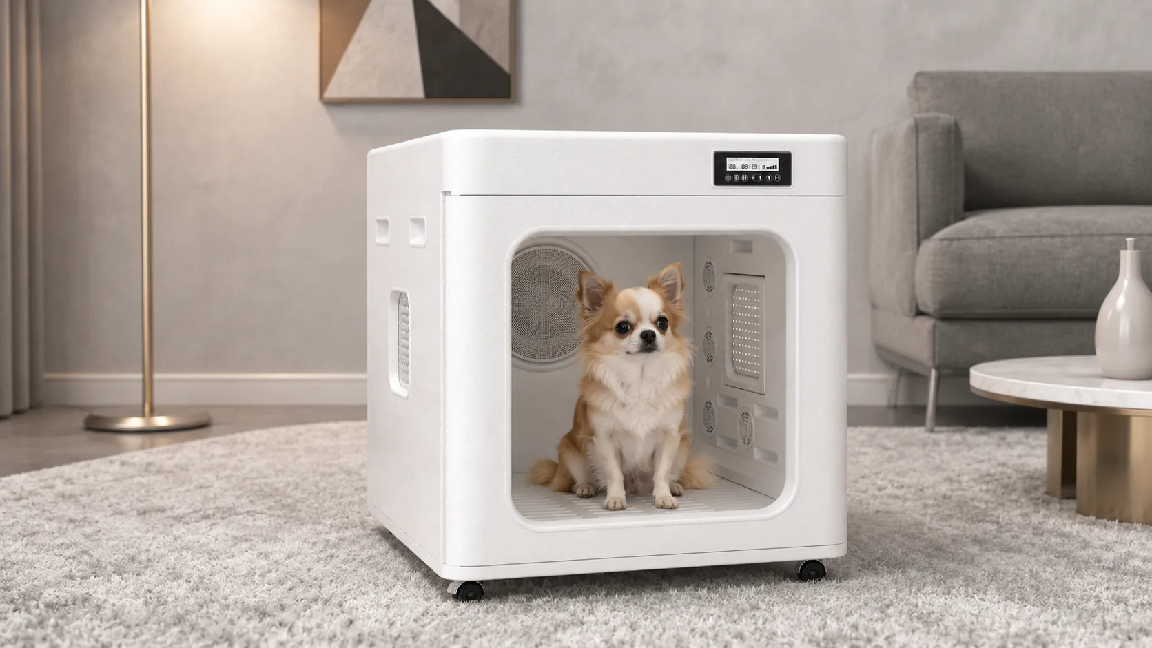 Smart Pet Drying Box with UV Sterilization · Low Noise Design · GuardHound DOG