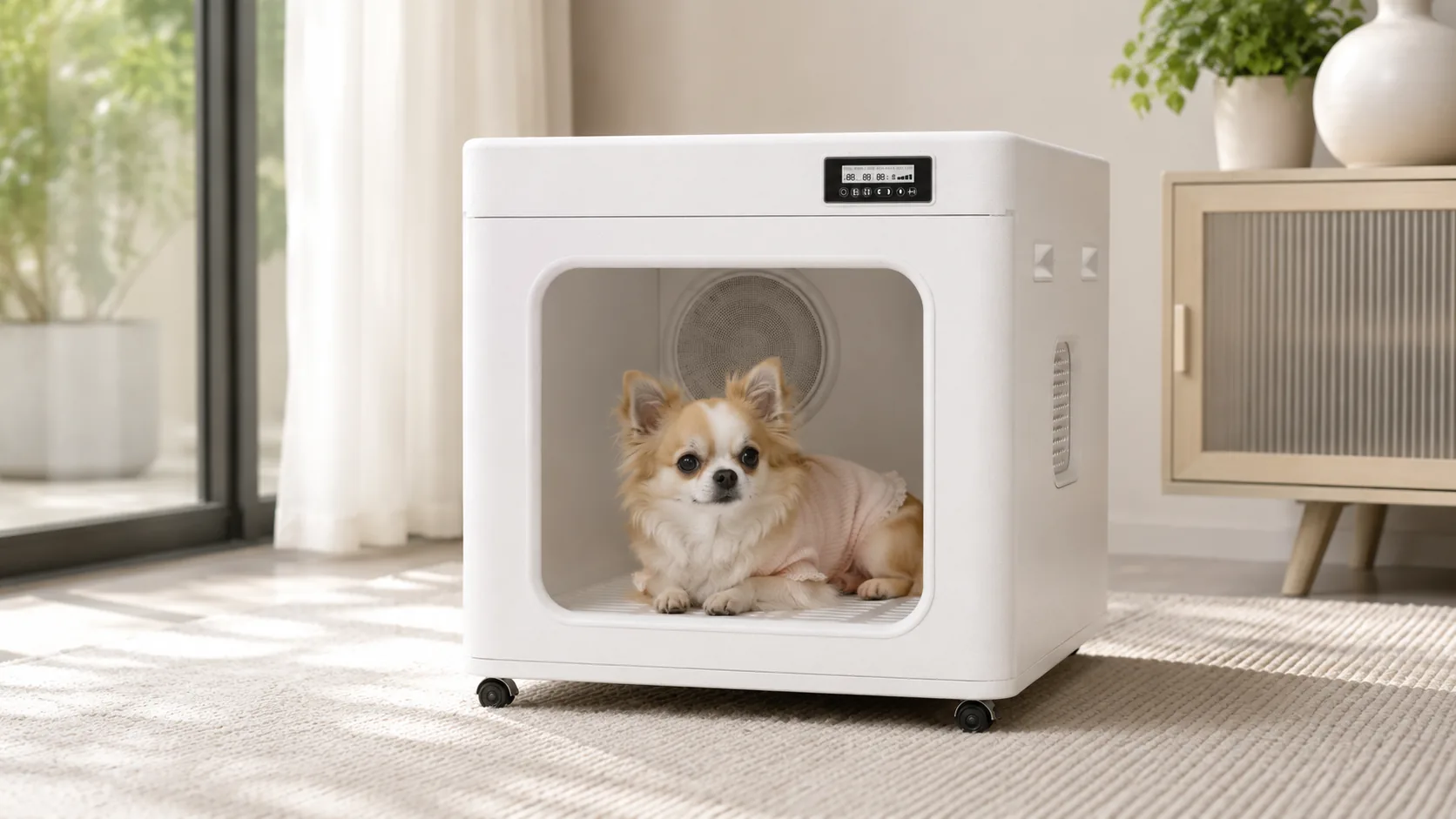 Smart Pet Drying Box with UV Sterilization · Transparent Window · GuardHound DOG