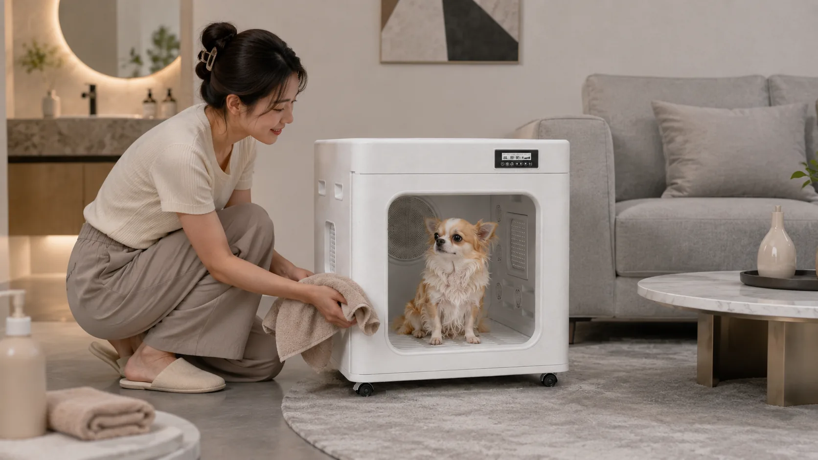 Smart Pet Drying Box with UV Sterilization · Afternoon Sun Companion · GuardHound DOG