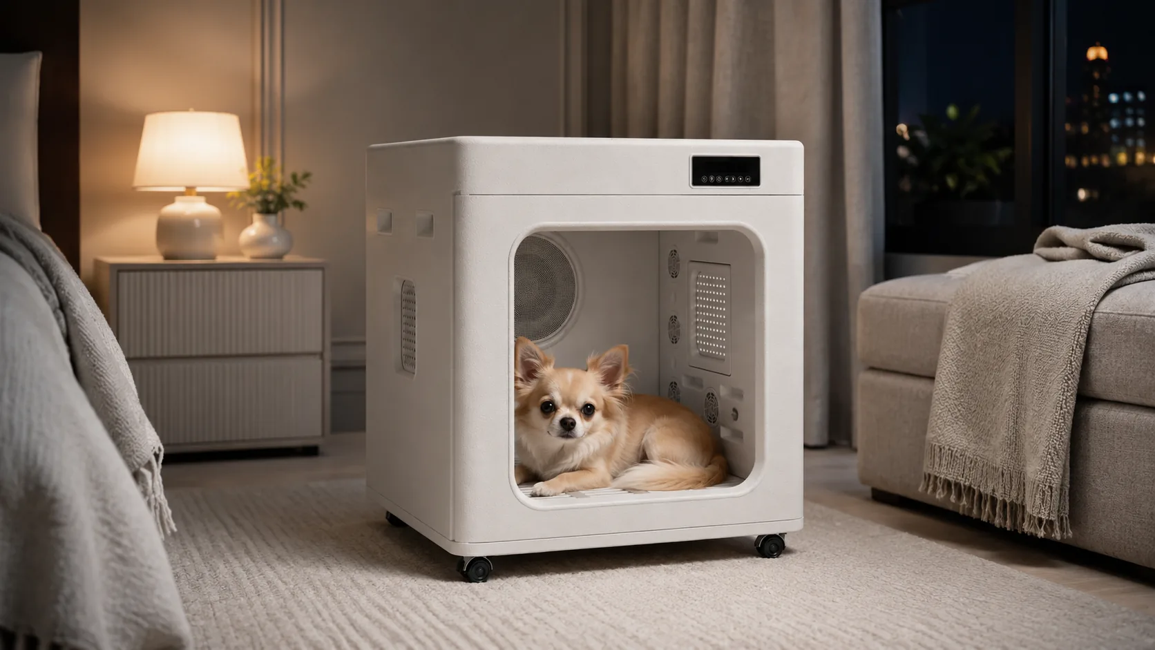 Smart Pet Drying Box with UV Sterilization · Cozy Evening Corner · GuardHound DOG