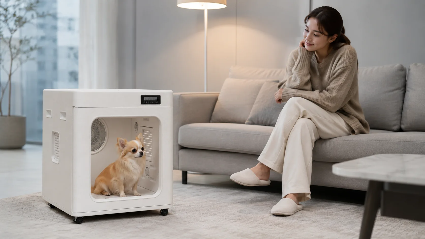 Smart Pet Drying Box with UV Sterilization · Morning Kitchen Calm · GuardHound DOG