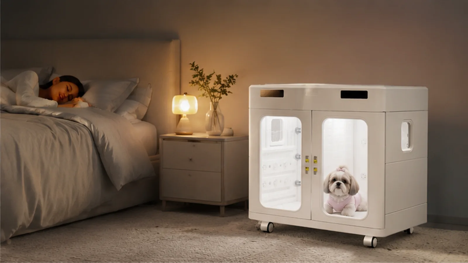 Smart Pet Drying Box with Intelligent Temperature Control · Nighttime Gentle Companion · GuardHound DOG