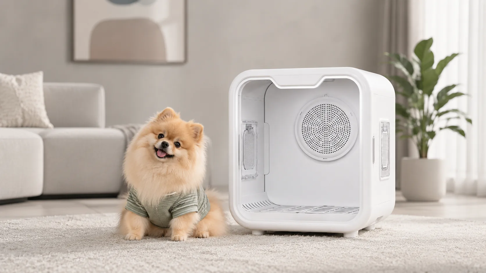 GuardHound Smart Pet Drying Box · Compact & Space-Saving · GuardHound DOG