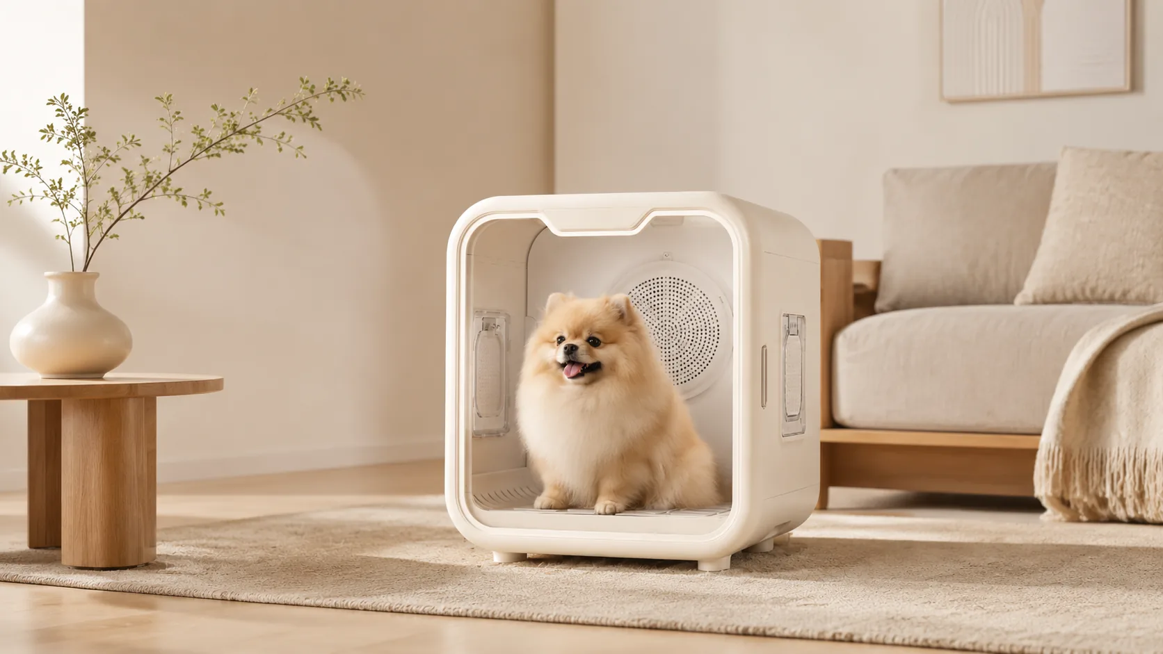 GuardHound Smart Pet Drying Box · Warm Sun Cream · GuardHound DOG