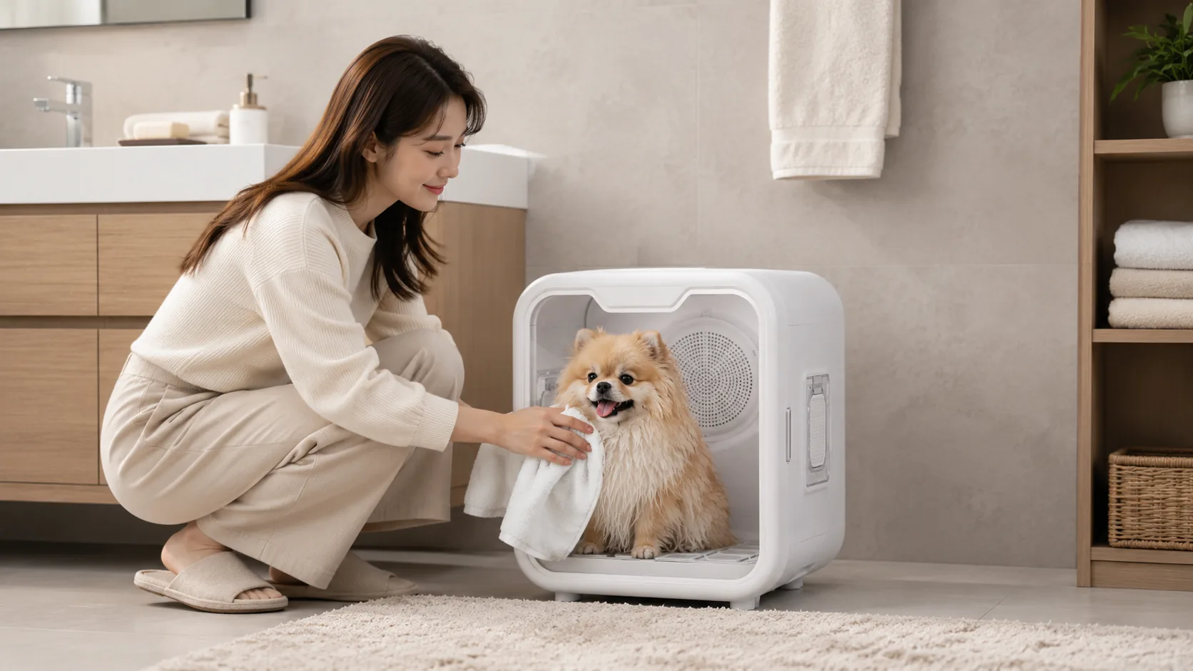 GuardHound Smart Pet Drying Box · Samoyed Afternoon Grooming · GuardHound DOG