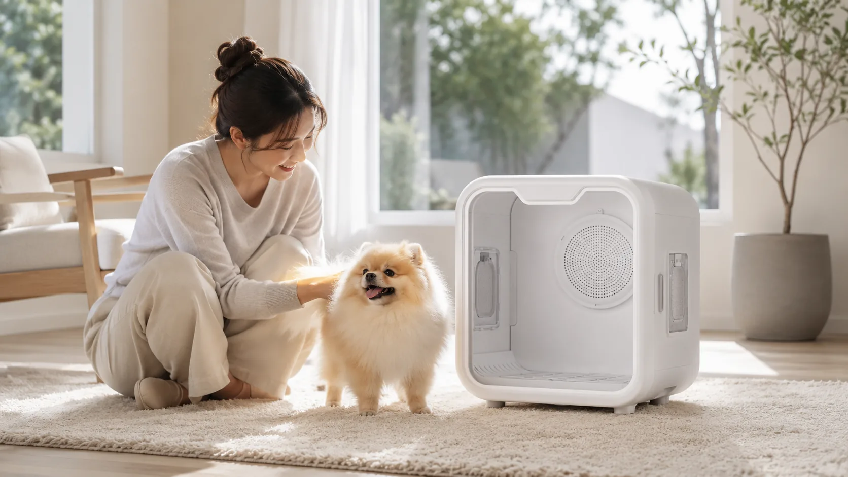 GuardHound Smart Pet Drying Box · Golden Retriever Evening Drying · GuardHound DOG
