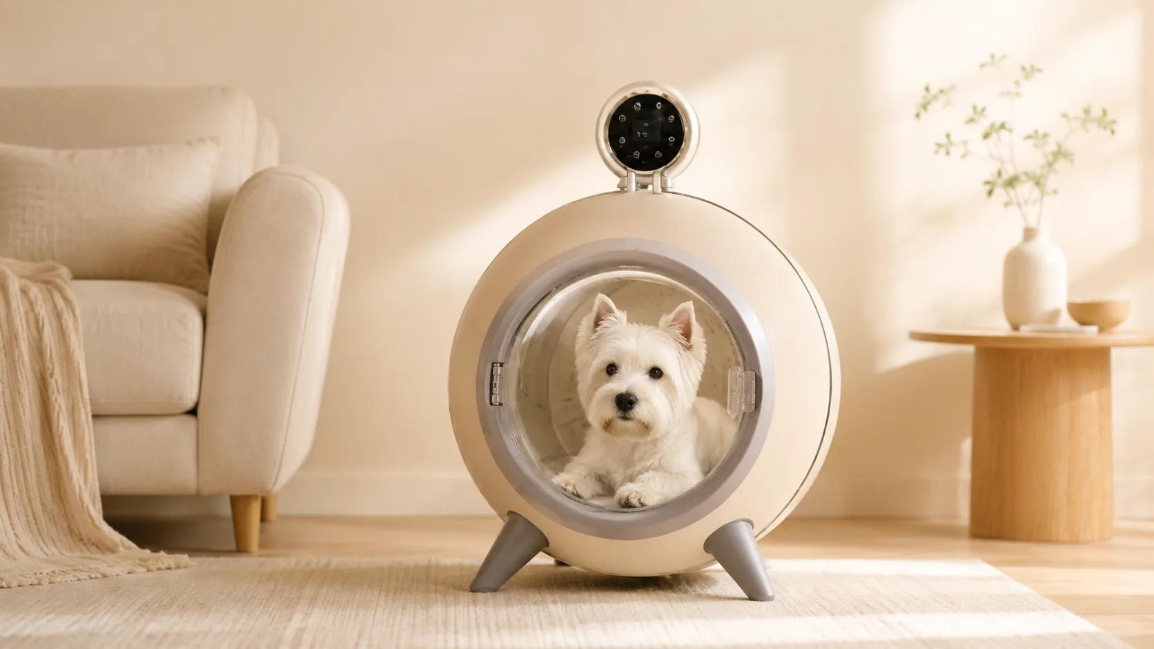 GuardHound Smart Silent Pet Dryer · Warm Sun Cream · GuardHound DOG