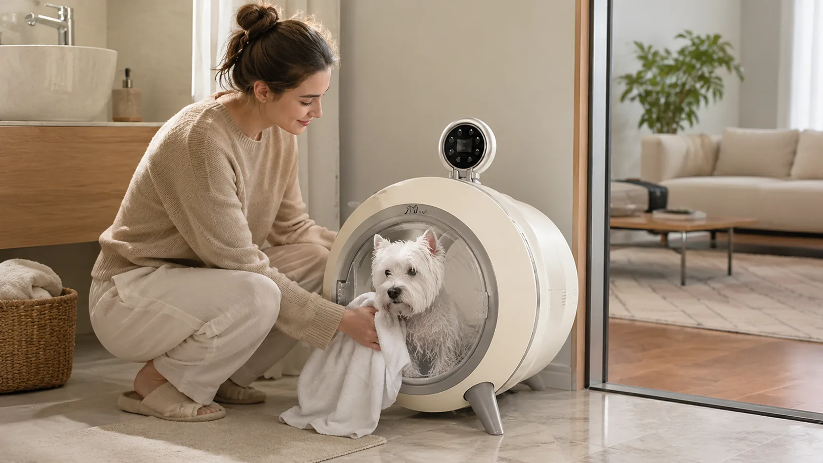 GuardHound Smart Silent Pet Dryer · Morning Sun Drying · GuardHound DOG