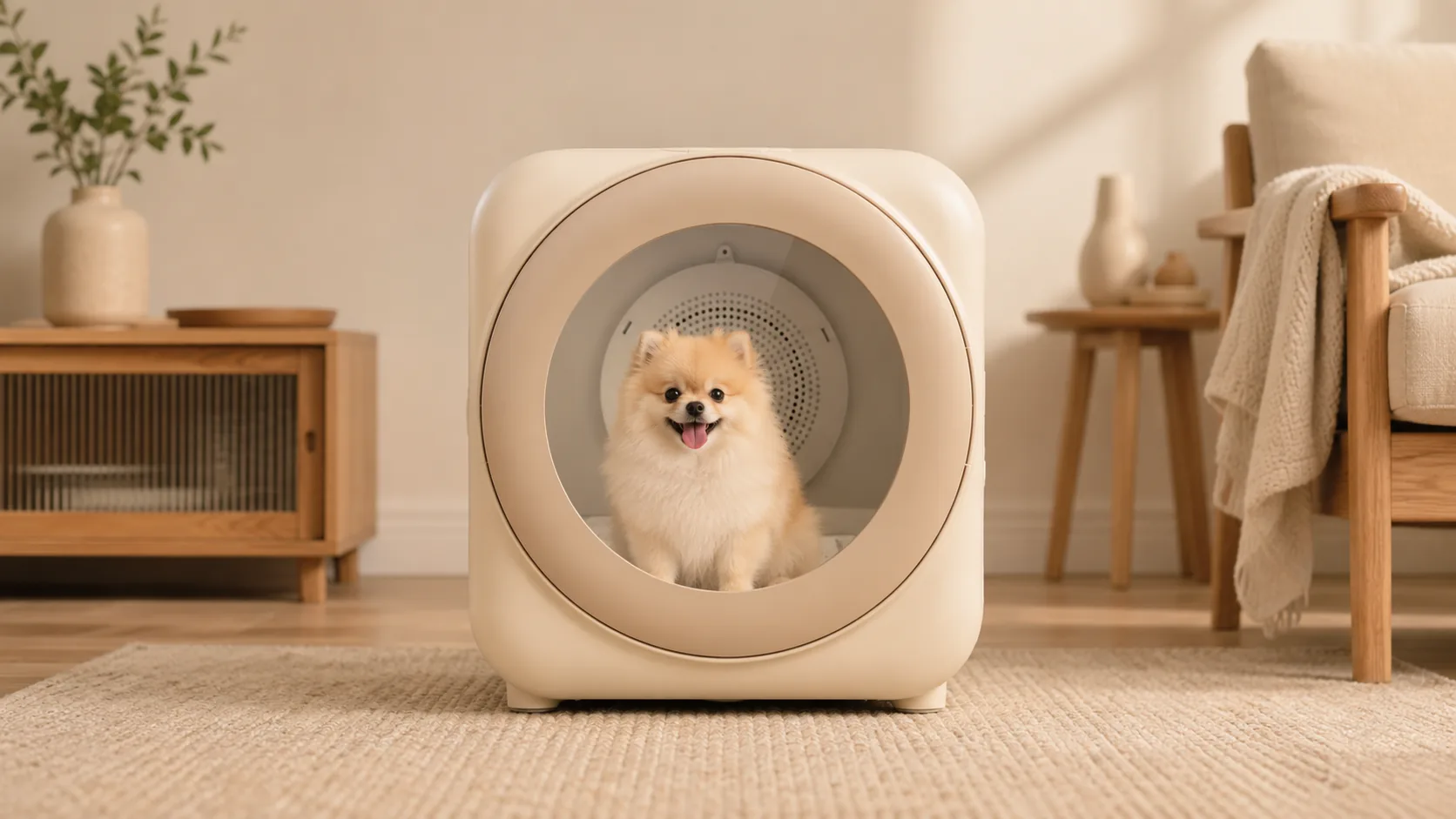 GuardHound Smart Pet Drying Box · Warm Cream · GuardHound DOG