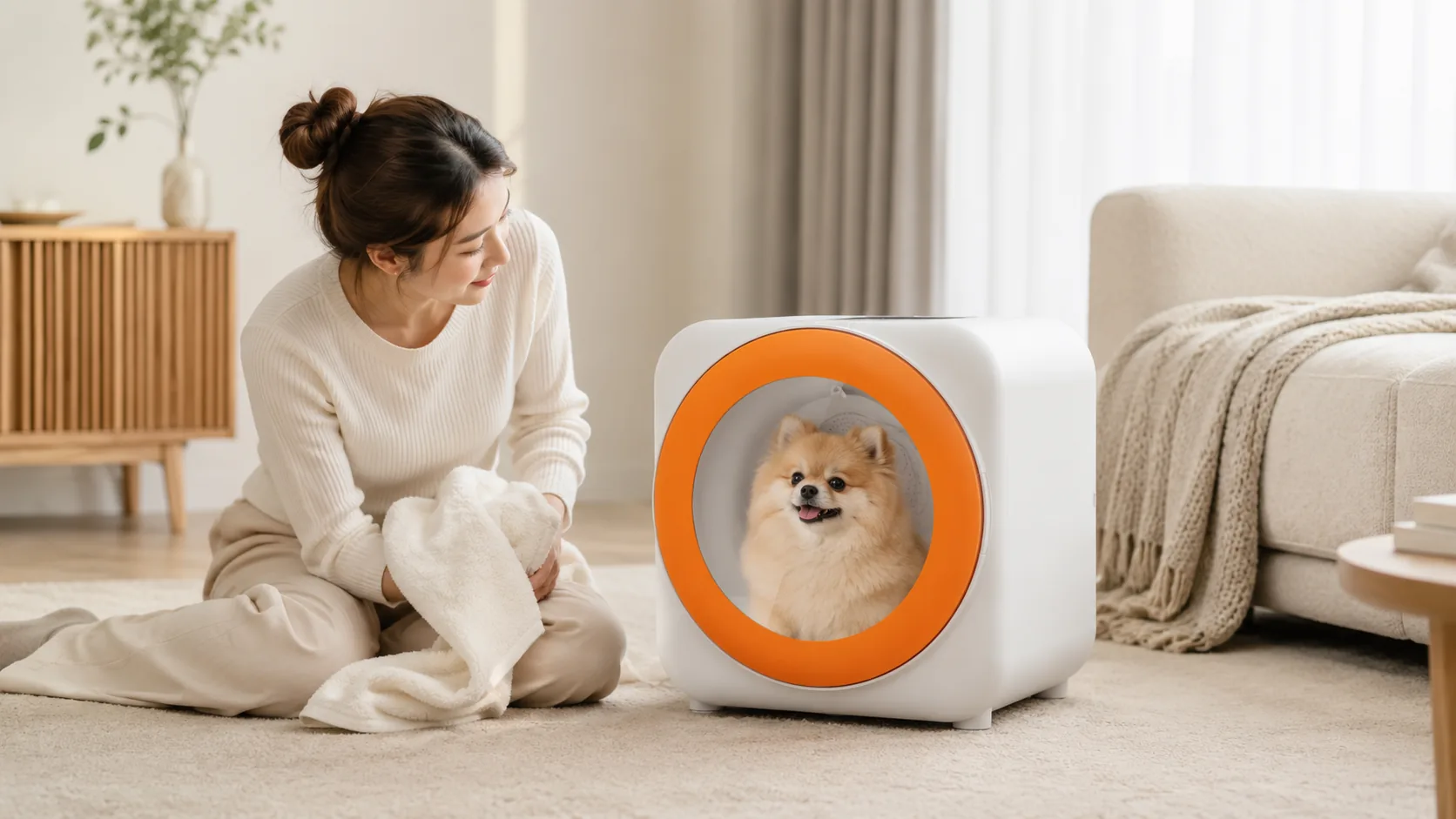 GuardHound Smart Pet Drying Box · Cozy Afternoon Drying · GuardHound DOG
