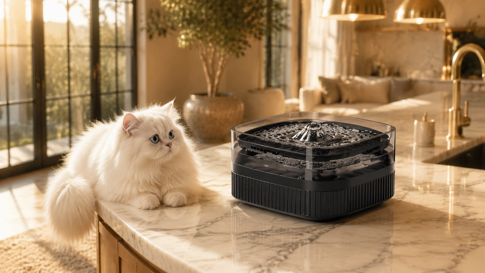 GuardLynx Smart Pet Fountain · Obsidian Gray · GuardLynx
