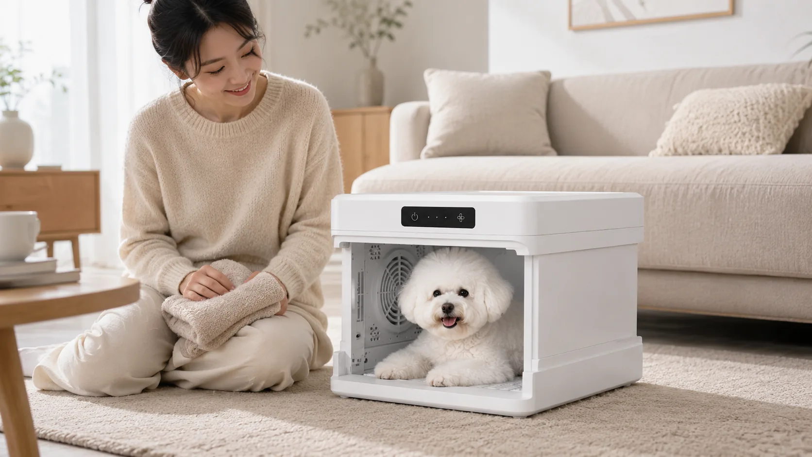 GuardHound Smart Pet Drying Box · Morning Sun Drying Session · GuardHound DOG