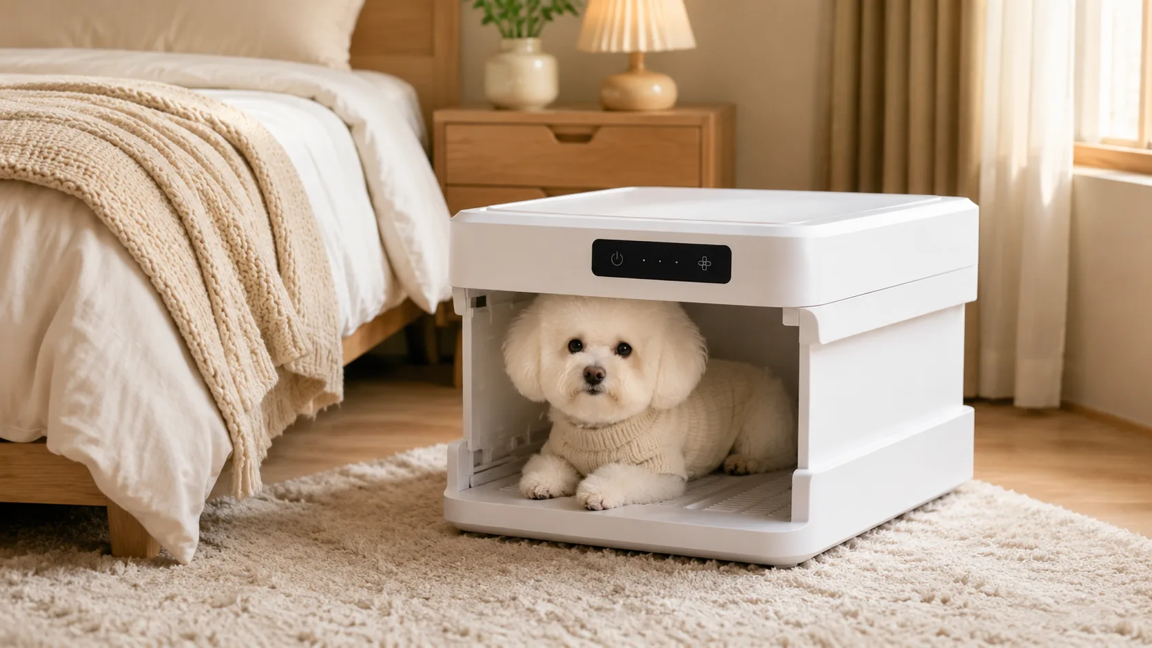 GuardHound Smart Pet Drying Box · Afternoon Living Room Serenity · GuardHound DOG