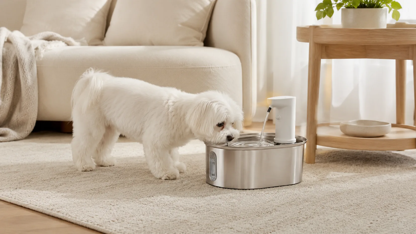GuardHound Stainless Steel Smart Pet Water Fountain · Food-Grade Stainless · GuardHound DOG