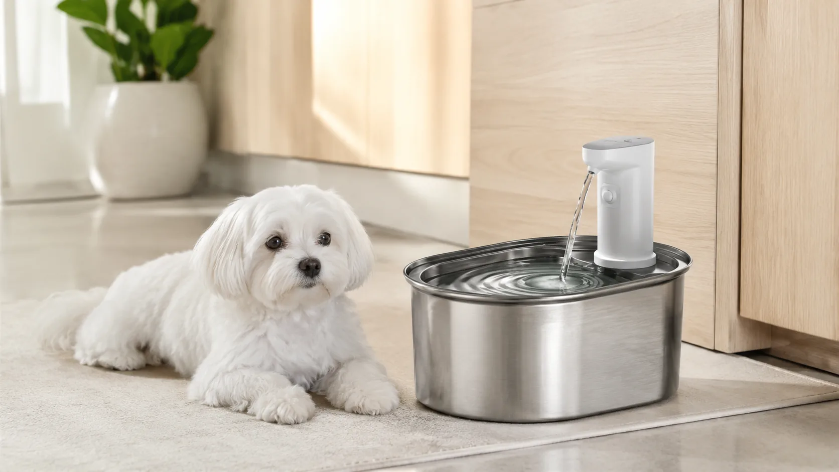GuardHound Stainless Steel Smart Pet Water Fountain · Circulating Fresh Water · GuardHound DOG